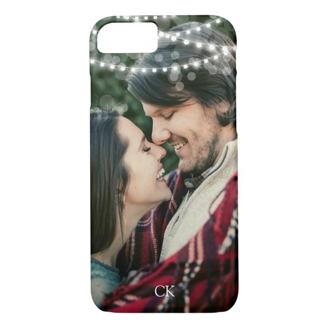 String Lights Custom Photo & Monogram Case-Mate iPhone Case (Back)