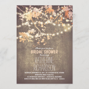 String lights cute and fancy bridal shower invitation