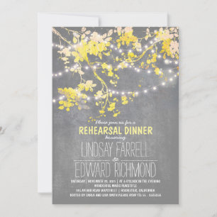 String lights cute and fancy rehearsal dinner invitation