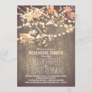 String lights cute and fancy rehearsal dinner invitation