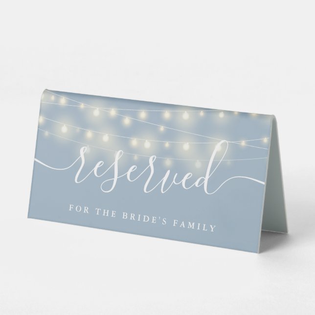 String Lights Dusty Blue Wedding Reserved (Front)