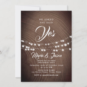 String Lights Engagement Party Invitation