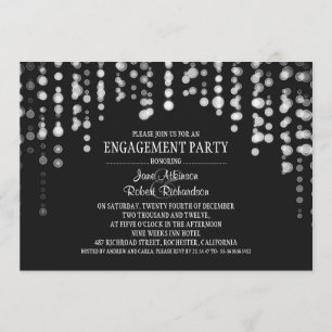 string lights engagement party invitations