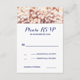 String lights glitz wedding RSVP cards
