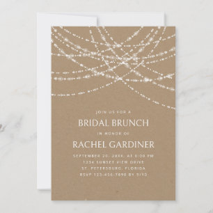 String Lights Kraft Bridal Brunch Invitation