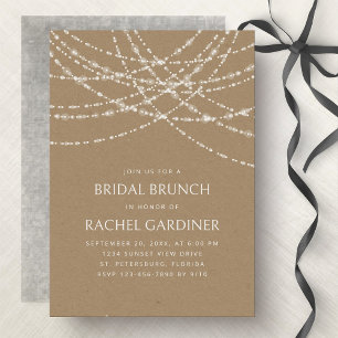 String Lights Kraft Bridal Brunch Invitation