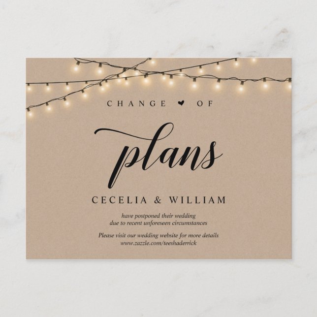 String Lights, Kraft, Change of Plans, Postponed Postcard (Front)