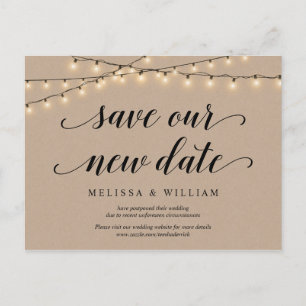 String Lights, Kraft, Save our new date, Postponed Postcard
