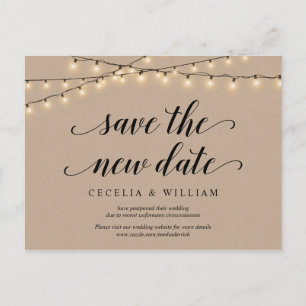 String Lights, Kraft, Save the new date, Postponed Postcard