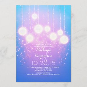 string lights & lanterns shine bridal shower invitation