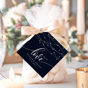 String Lights Navy Blue Elegant Wedding With Love Favour Tags