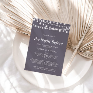 String Lights Night Before Rehearsal Dinner Invitation