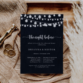 String Lights Night Before Rehearsal Dinner Invitation