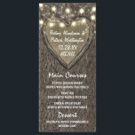 String Lights   Oak Tree Bark Wedding Menu Cards<br><div class="desc">String Lights   Oak Tree Bark Wedding Menu Cards - Features a carved heart,  string lights and tiny twinkle lights scattered at the top. The background features a tree bark background.  See the full collection below.</div>