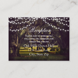 String Lights Oak Tree Wedding Reception Cards