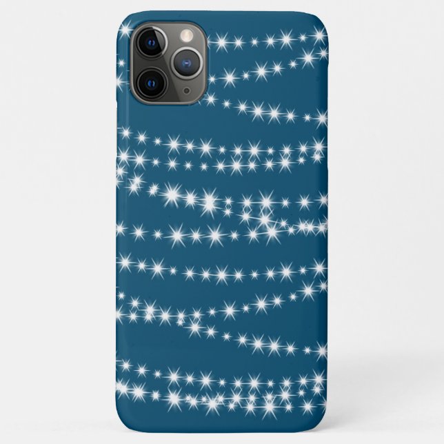 String Lights on blue iPhone Case (Back)