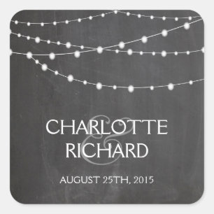 String lights on chalkboard personalised stickers