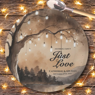 String Lights On Tree Romantic Country Wedding  Paper Plate