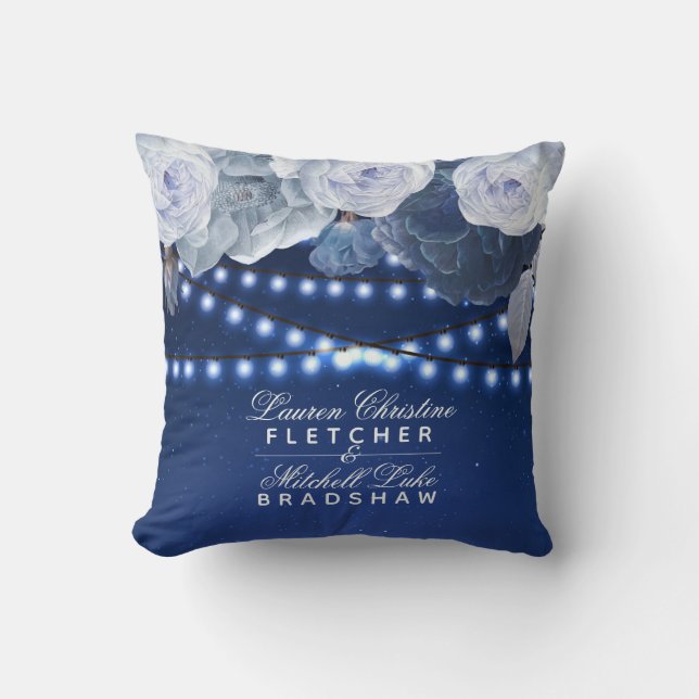 String lights Photo Wedding Cushion (Front)