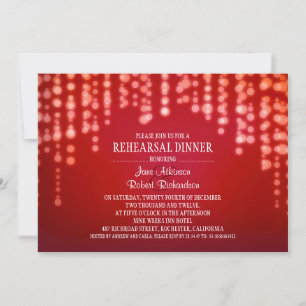 string lights red REHEARSAL DINNER invitation