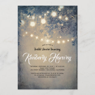 String Lights Rustic Country Dreamy Bridal Shower Invitation