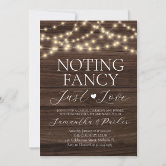 String Lights Rustic Nothing Fancy Just Love Invitation