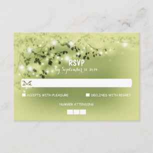 String Lights Rustic Wedding RSVP Cards
