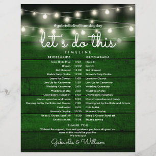 String Lights Rustic Wedding Schedule Timeline