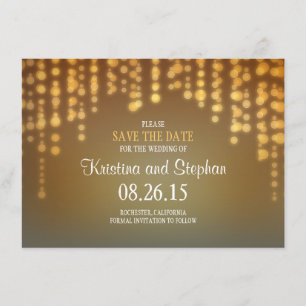 string lights SAVE THE DATE cards