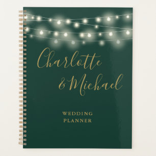 String Lights Signature Script Green Gold Wedding Planner