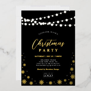 String Lights & Snow   Company Logo Holiday Party 
