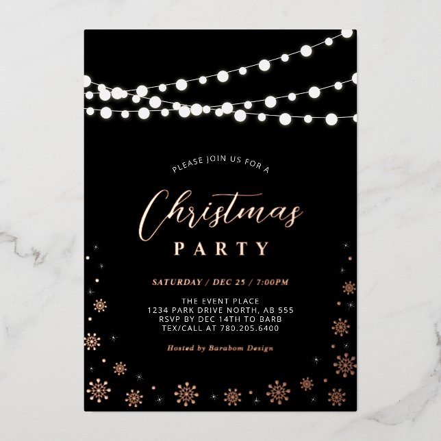 String Lights & Snowflakes | Modern Holiday Party  (Front)