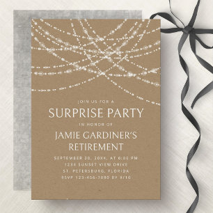 String Lights Surprise Retirement Party Invitation