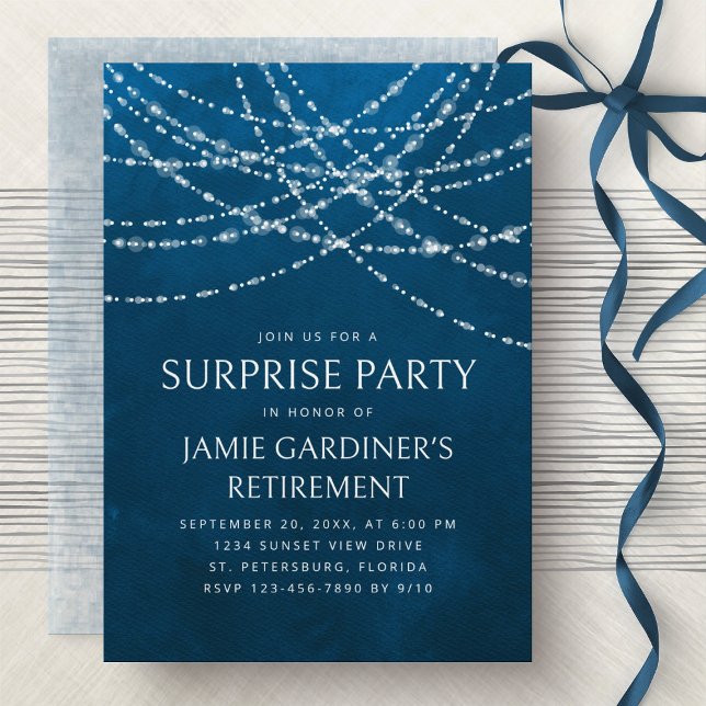 String Lights Surprise Retirement Party Invitation (Creator Uploaded)