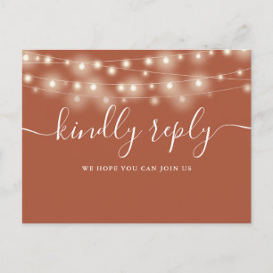 String Lights Terracotta Song Request RSVP Invitation Postcard