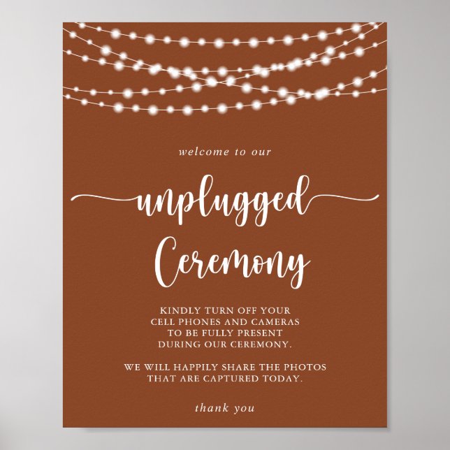 String Lights Terracotta Unplugged Ceremony  Poster (Front)