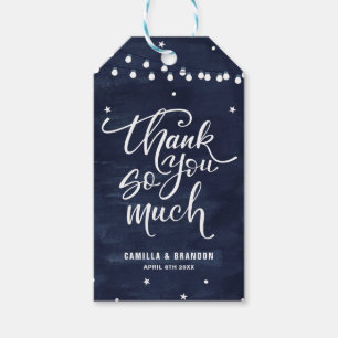 String Lights Thank You So Much Lettering Blue Gift Tags