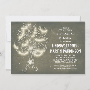 string lights tree rustic rehearsal dinner invitation