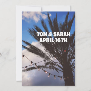 STRING LIGHTS TROPICAL WEDDING INVITATIONS CUSTOM
