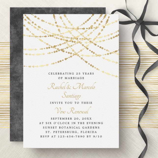 String Lights Wedding Anniversary Vow Renewal Invitation (Creator Uploaded)