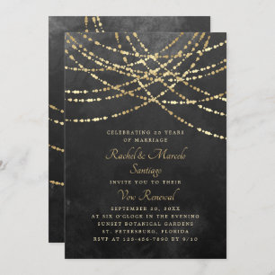 String Lights Wedding Anniversary Vow Renewal Invitation