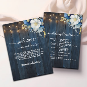 String Lights Wedding Bag Letter & Timeline Card