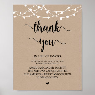 String Lights, Wedding Donation, Contribution Poster