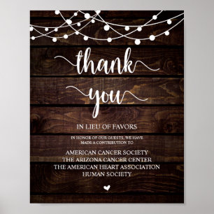 String Lights, Wedding Donation, Contribution Poster