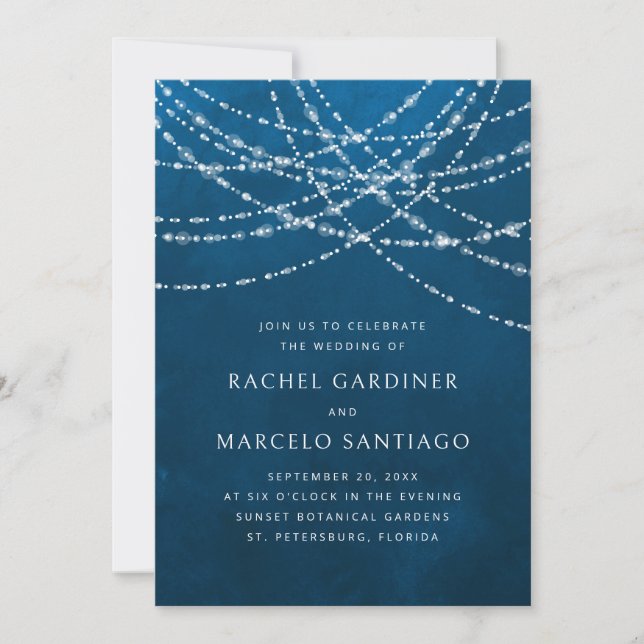 String Lights Wedding Invitation (Front)
