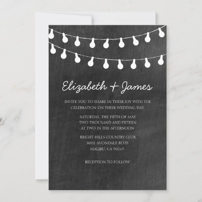 String Lights Wedding Invitations (Front)