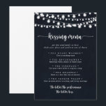 String Lights Wedding Kissing Menu Game Card<br><div class="desc">This string lights wedding kissing menu game card is perfect for a rustic wedding reception. The design features beautiful hand-painted string lights in a dark blue background.</div>