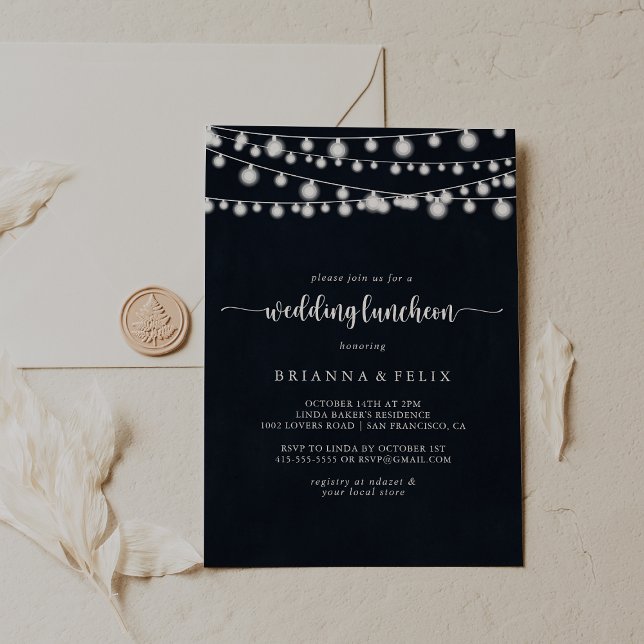 String Lights Wedding Luncheon Bridal Shower   Invitation (Creator Uploaded)