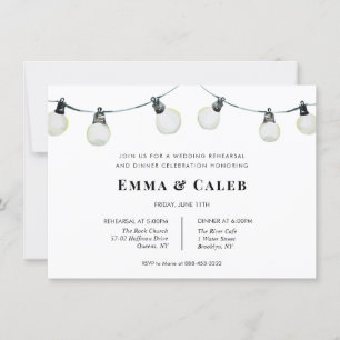 String Lights Wedding Rehearsal Dinner invite