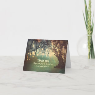 String Lights Willow Tree Wedding Thank You Card